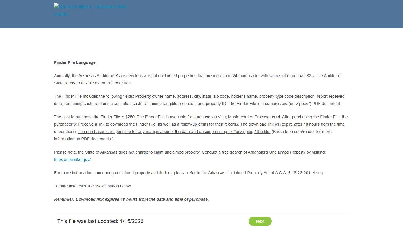 Arkansas State Auditor Dennis Milligan